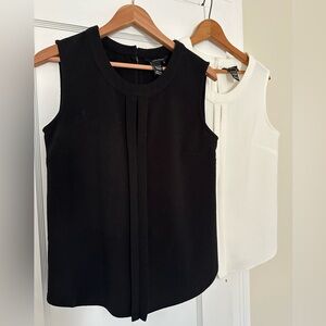 Elegant Black and White Sleeveless Tops